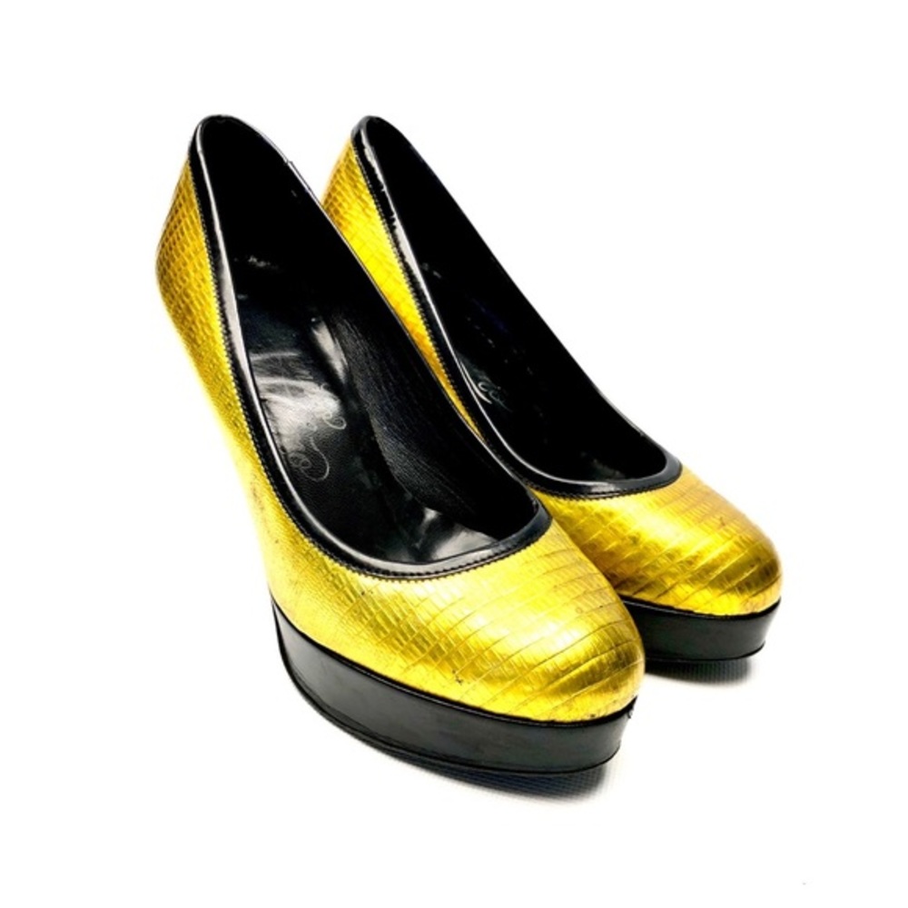 Alejandro Ingelmo Yellow Metallic Heels - Picture 8 of 10